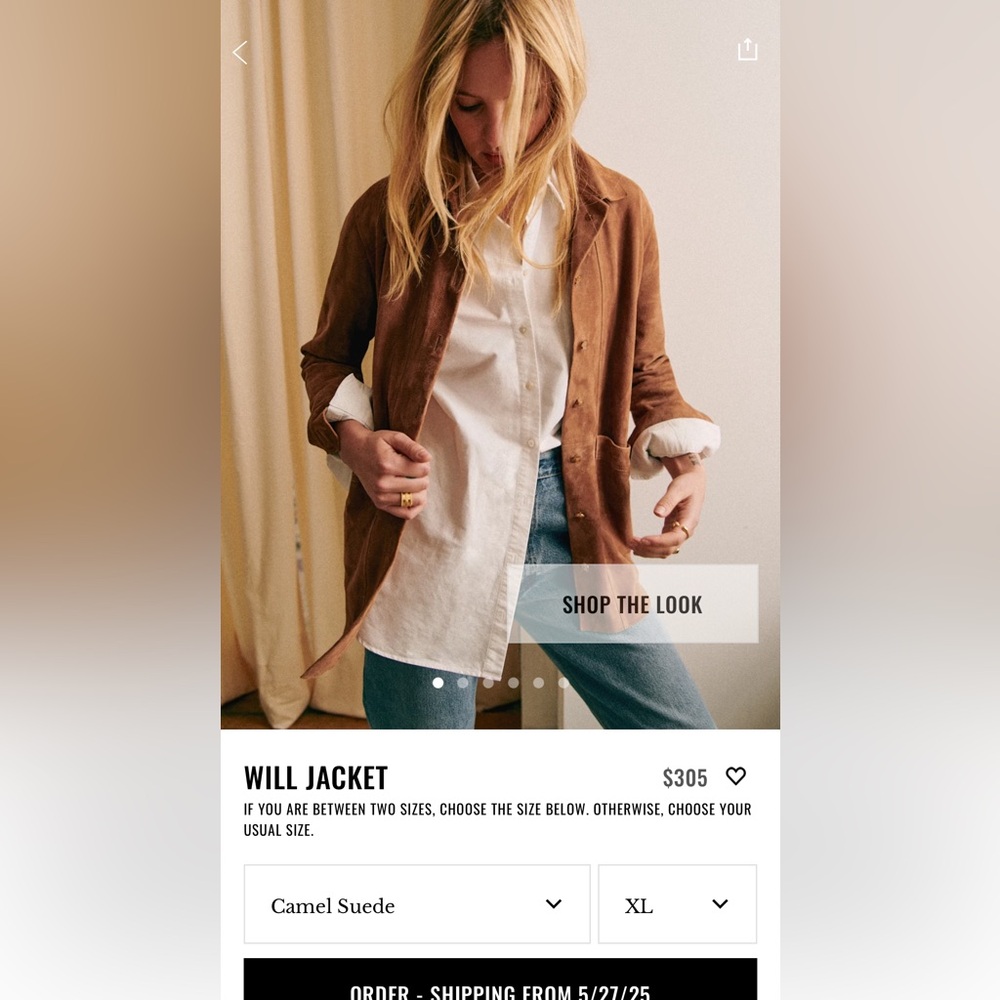 Brown Suede “Will Jacket” from Sézane